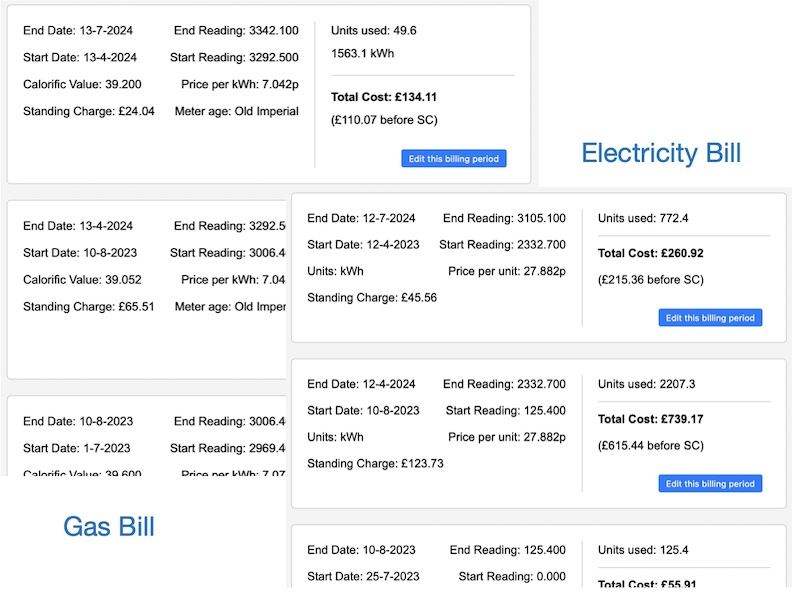 A Gas and Electricity Bill